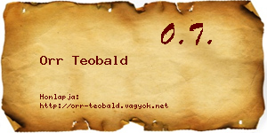 Orr Teobald névjegykártya